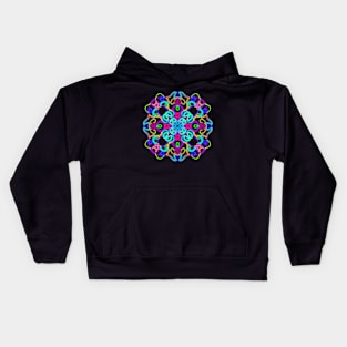 Blue Kaleido Flower Kids Hoodie